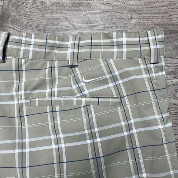 Nike Golf Shorts Mens 36 Beige Plaid Performance Dri Fit Sports Moisture Wicking - Picture 4 of 9